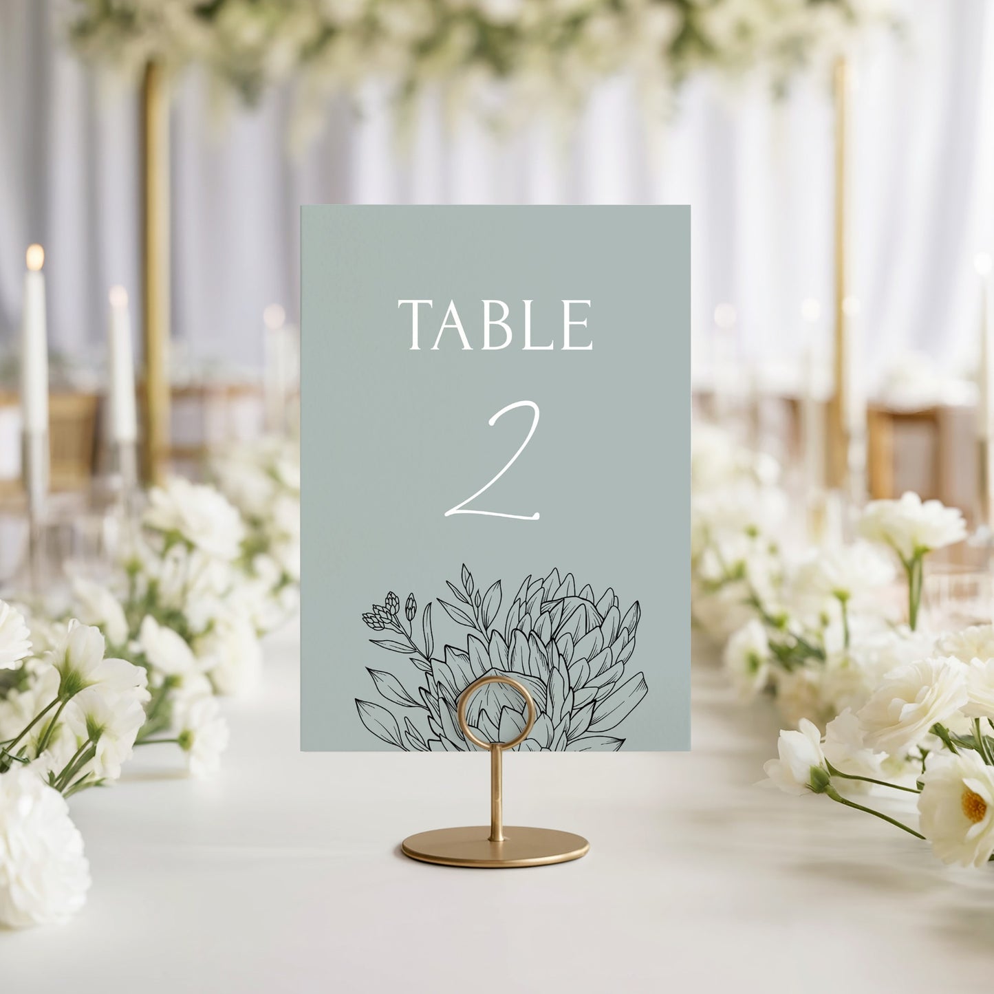 Protea Table Number template