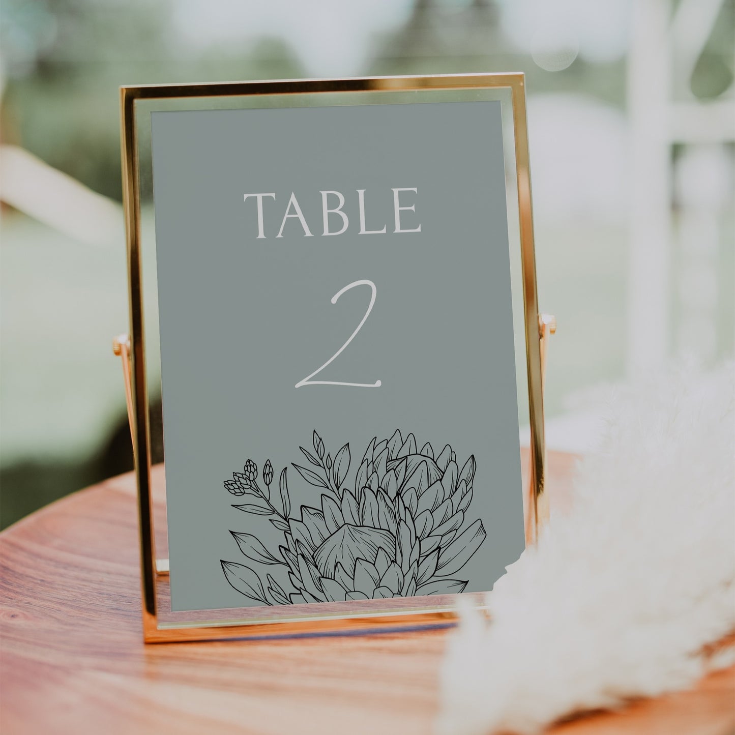 Protea Table Number template
