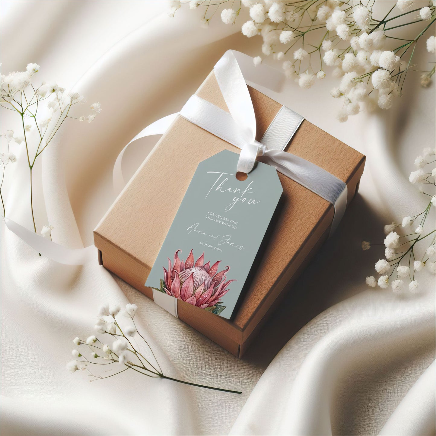 Protea Favour Tags and Stickers Template