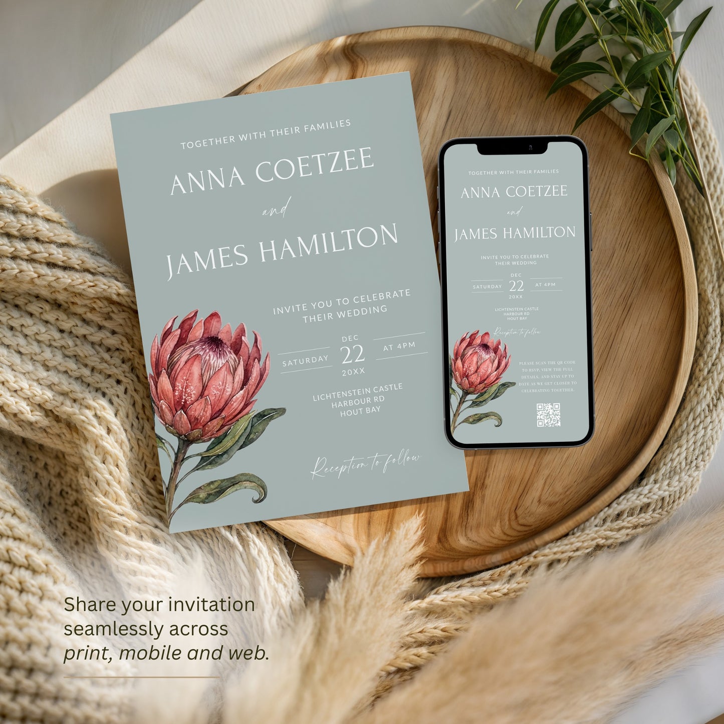 Protea Invitation Template