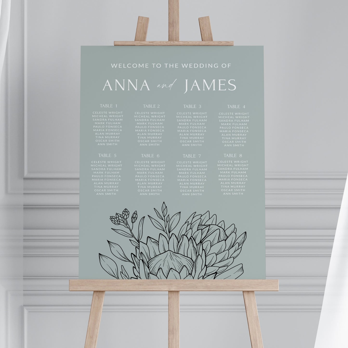 Protea Seating Chart template