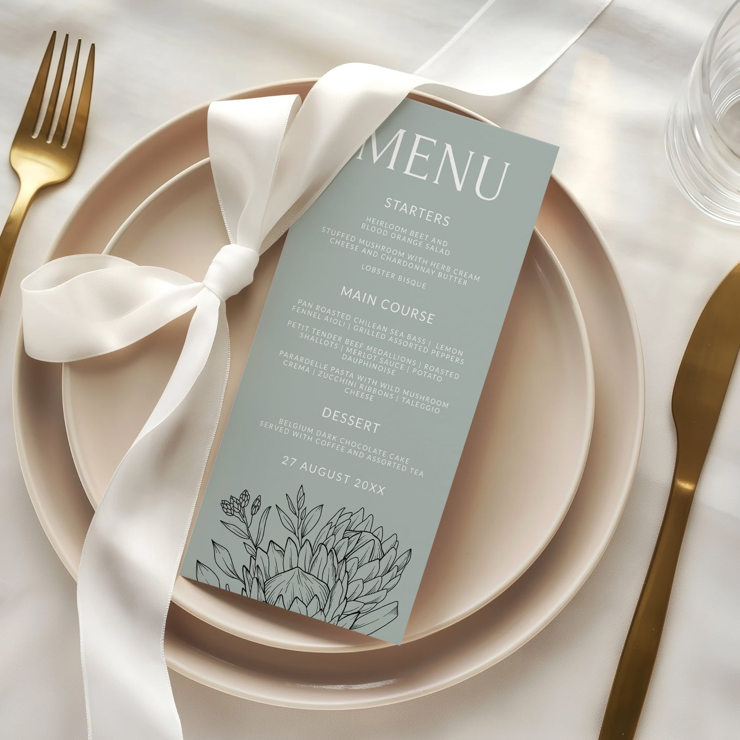 Protea Menu Template