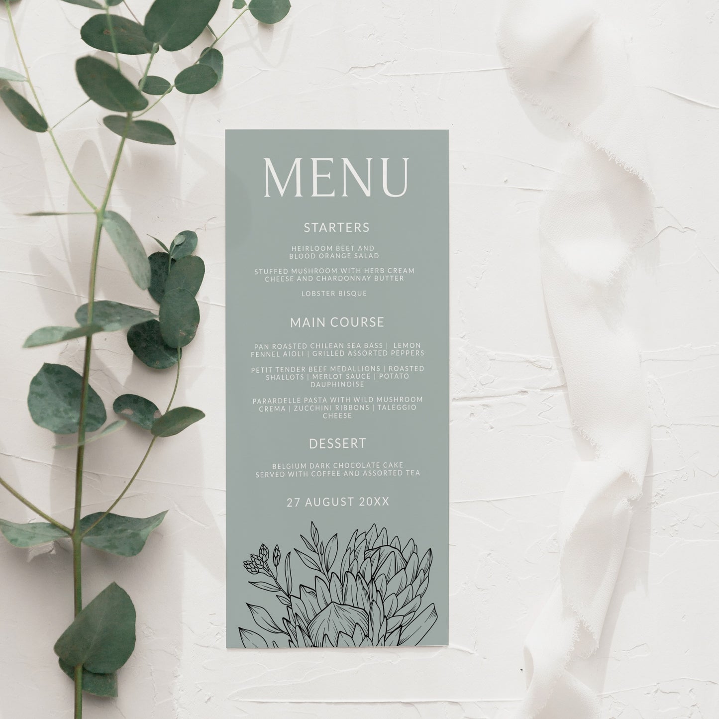 Protea Menu Template