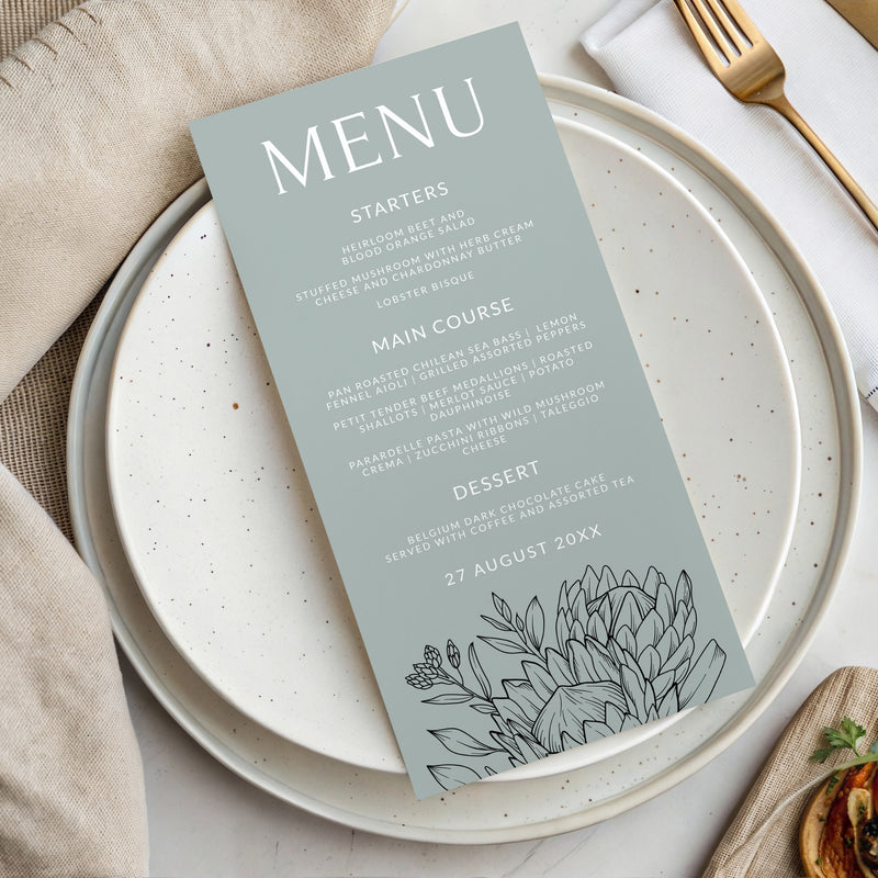 Protea Menu Template