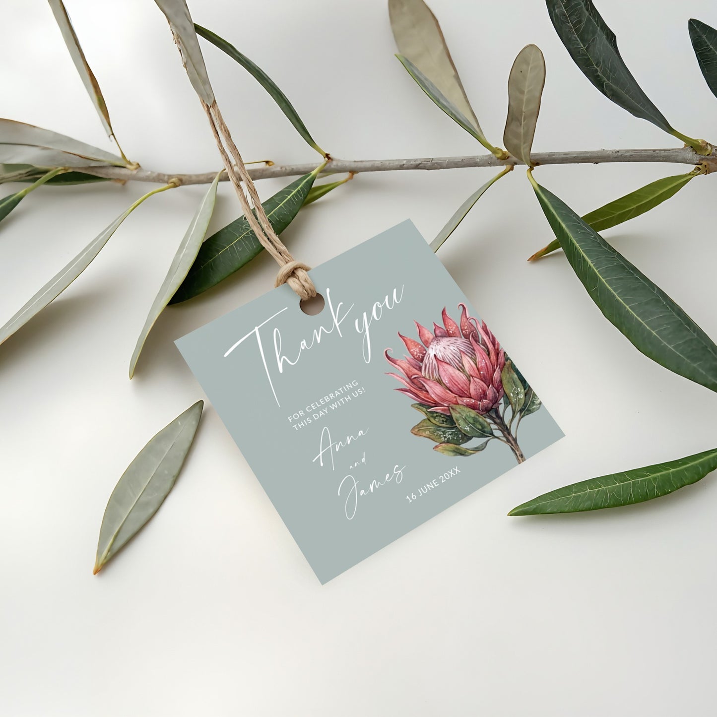 Protea Favour Tags and Stickers Template