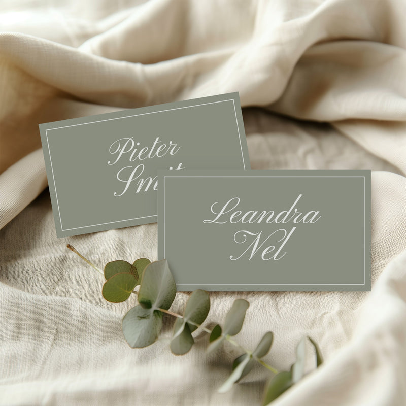 Soft Sage Place Card template