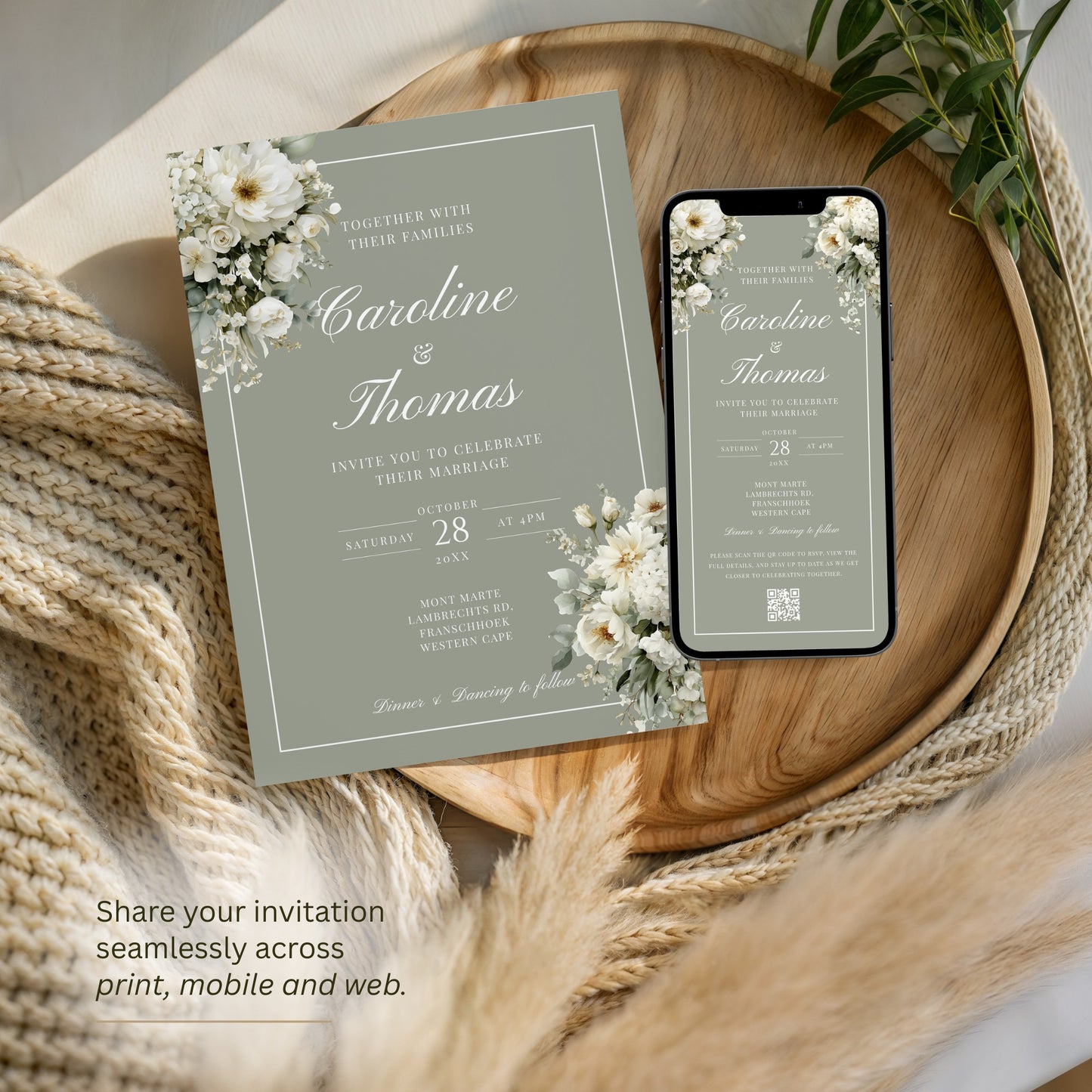 Soft Sage Invitation Template