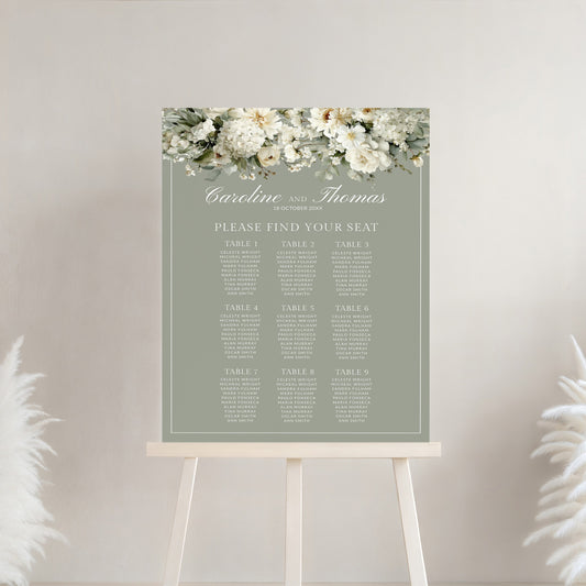 Soft Sage Seating Chart Template