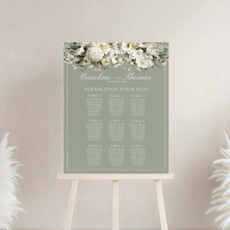 Soft Sage Seating Chart Template