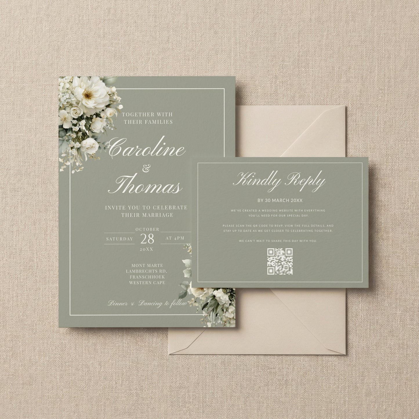Soft Sage Invitation Template