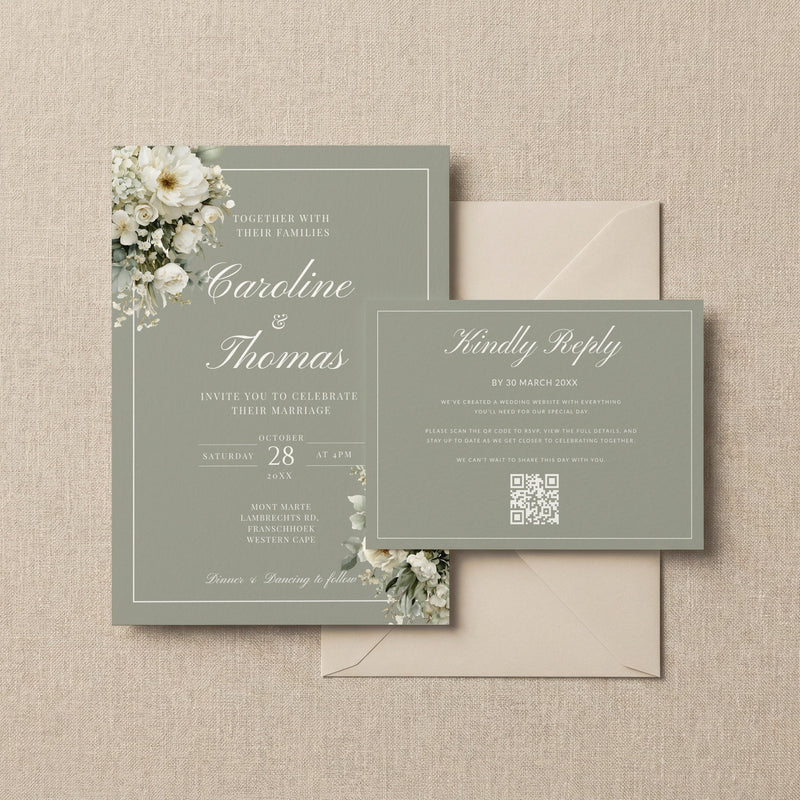 Soft Sage Invitation Template
