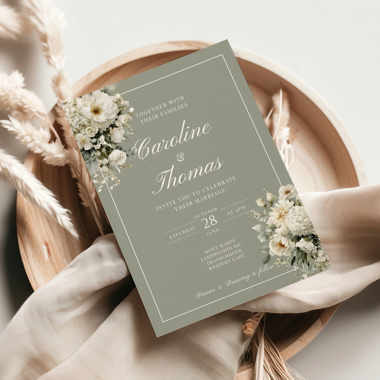 Soft Sage Invitation Template