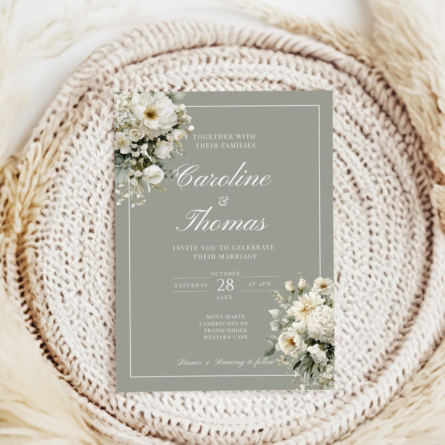 Soft Sage Invitation Template