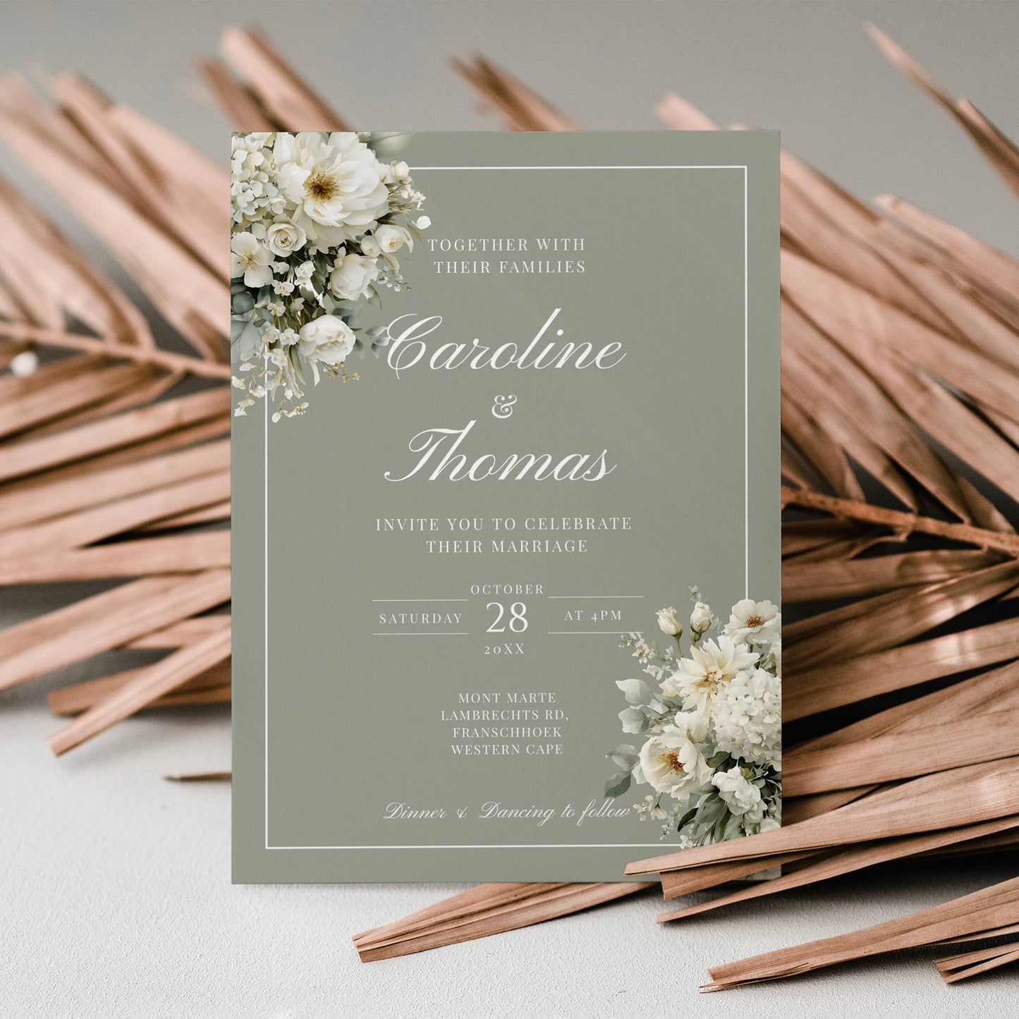 Soft Sage Invitation Template