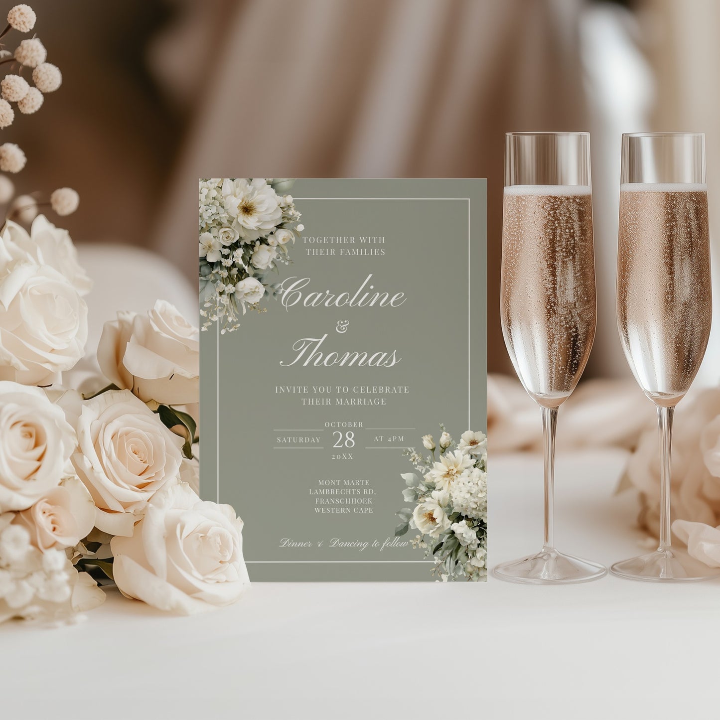 Soft Sage Invitation Template