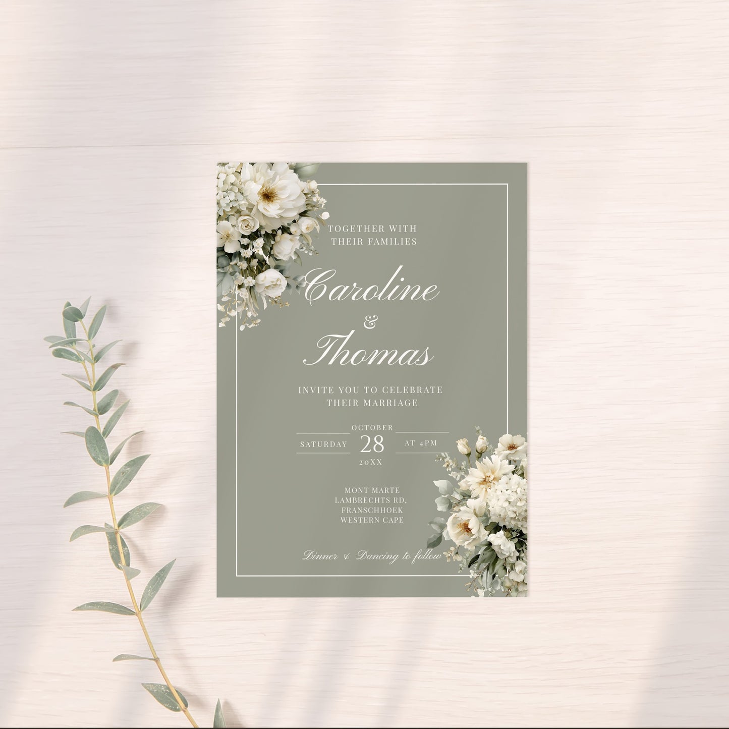 Soft Sage Invitation Template