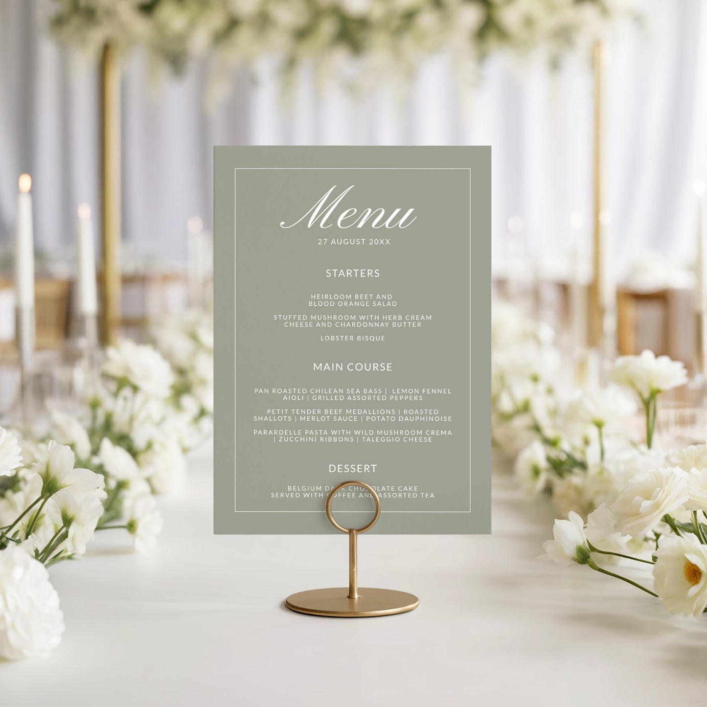 Soft Sage Menu Template