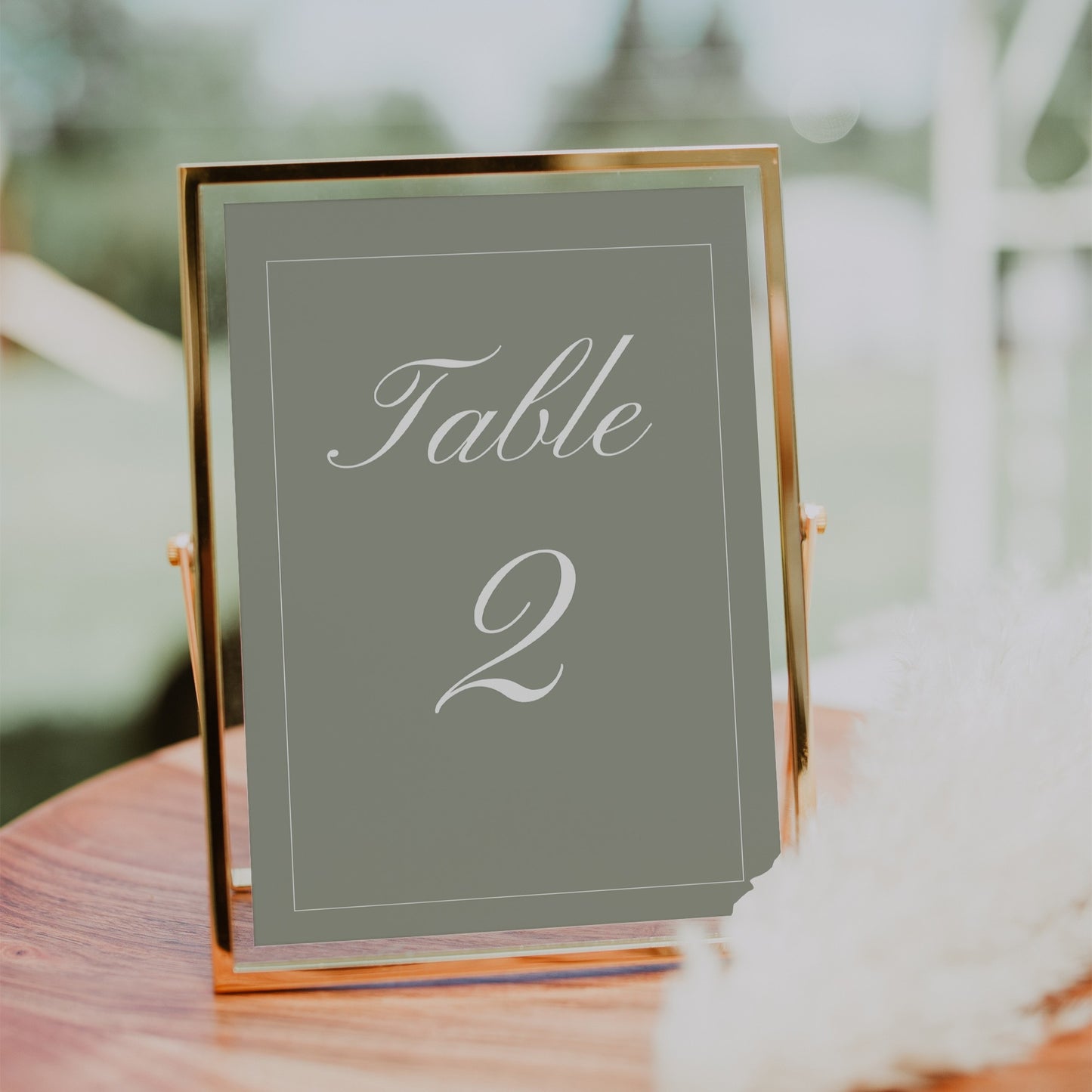 Soft Sage Table Number template