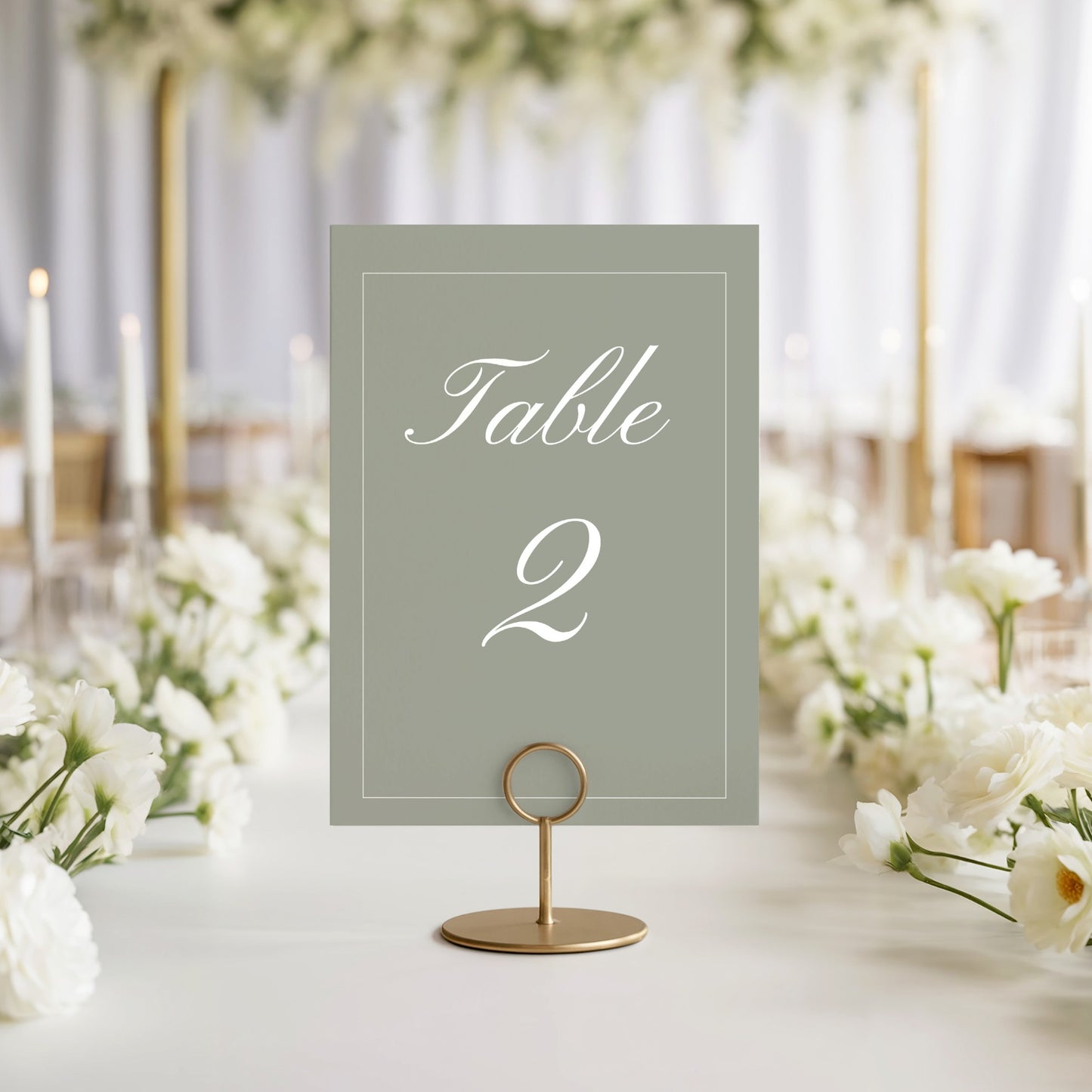 Soft Sage Table Number template