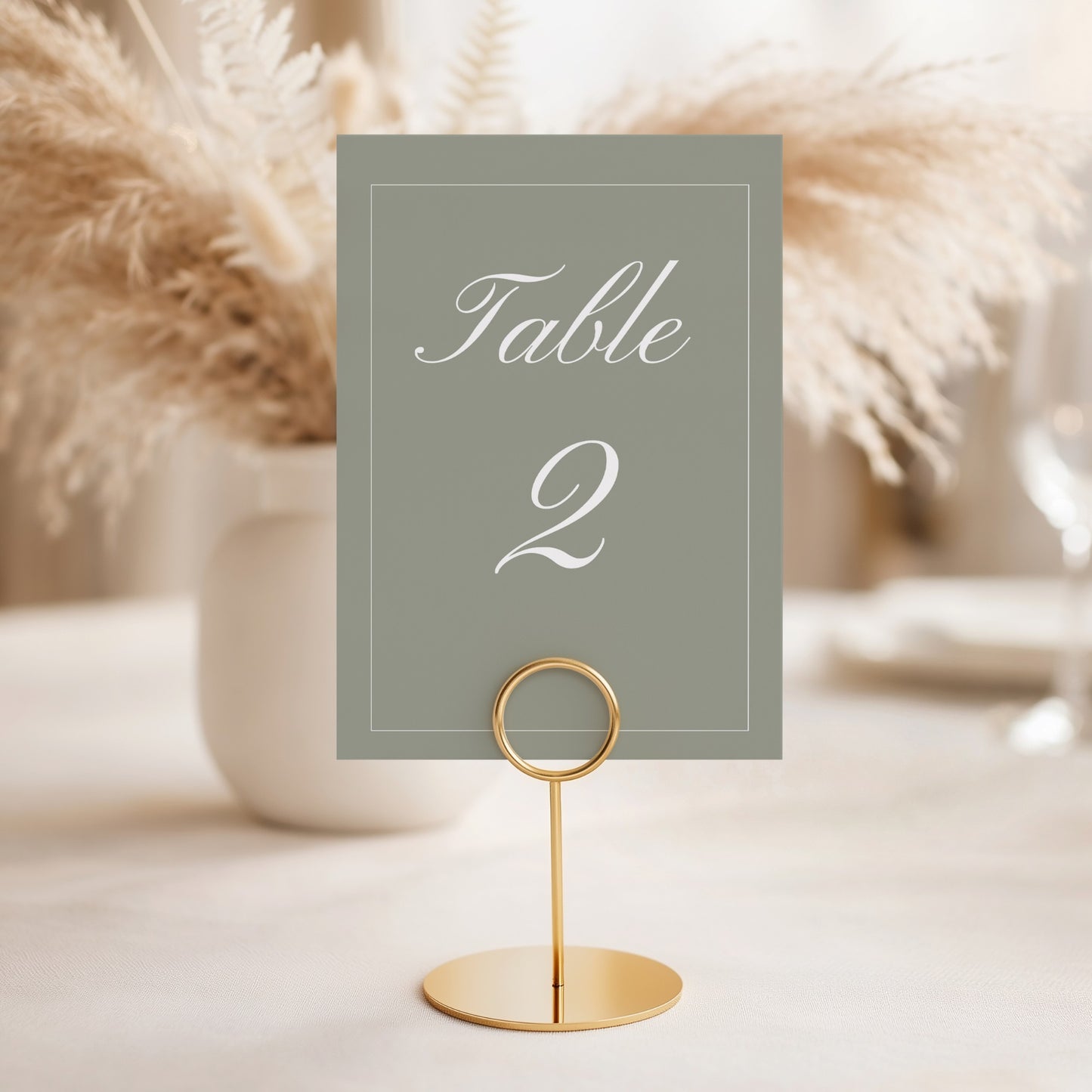 Soft Sage Table Number template