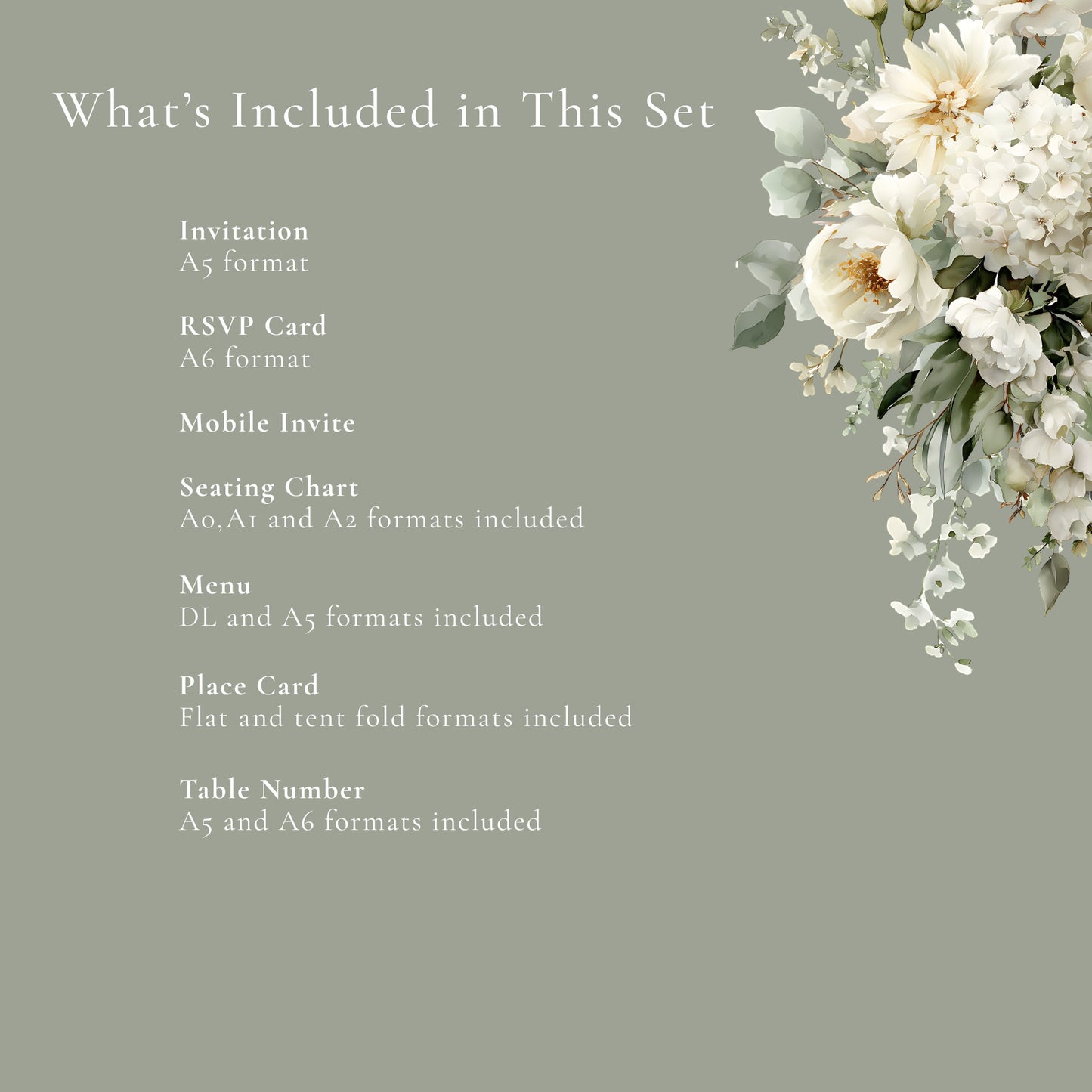 Soft Sage Wedding Stationery Essentials Set