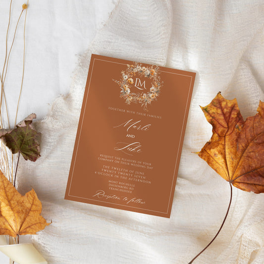 Terracotta Ivory Invitation Template