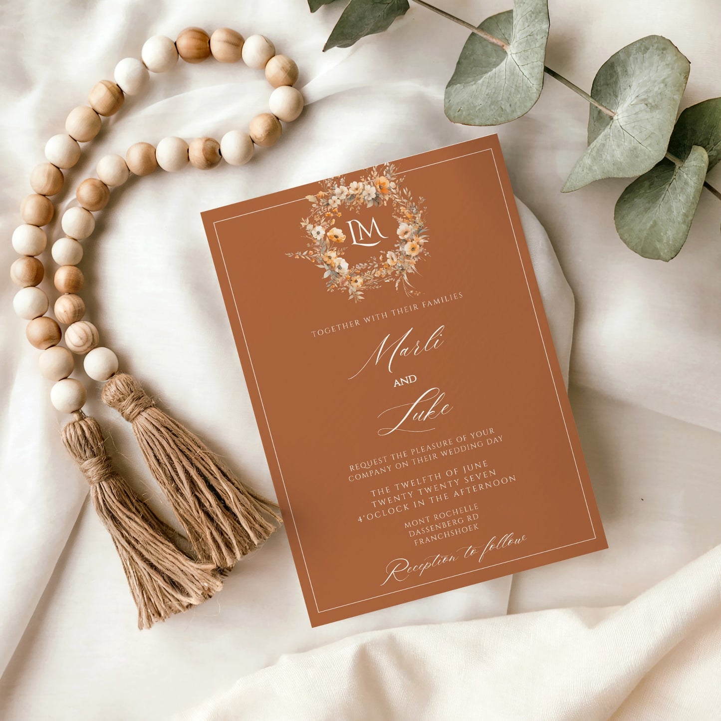Terracotta Ivory Invitation Template
