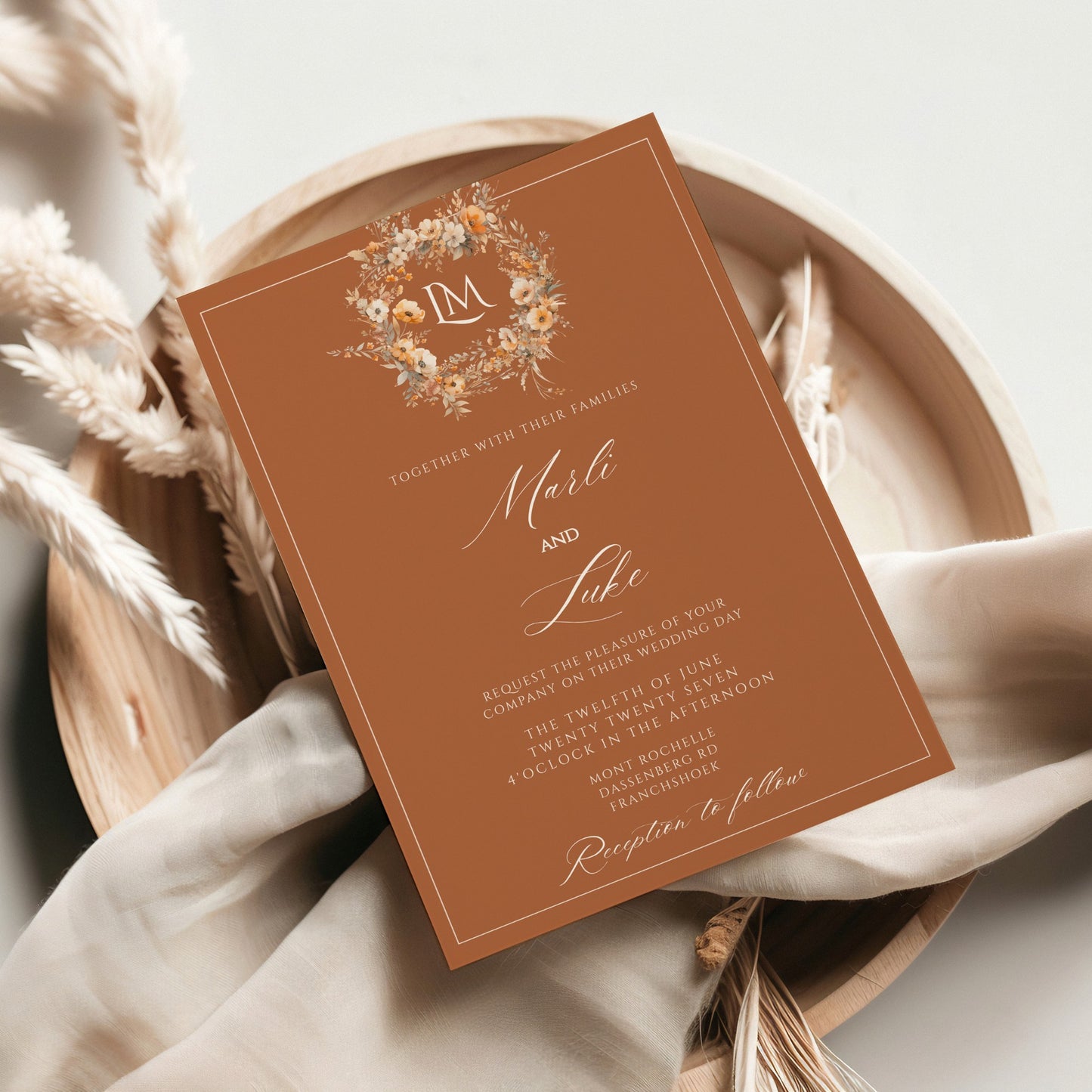 Terracotta Ivory Invitation Template